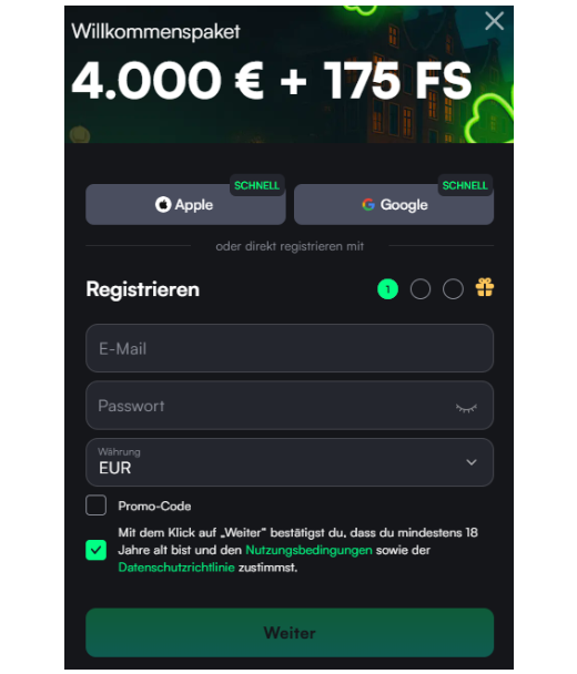 Trueluck Registrierung